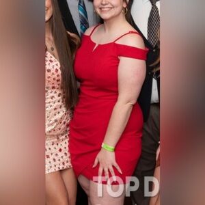 By&By Red Semiformal Dress WORN ONCE